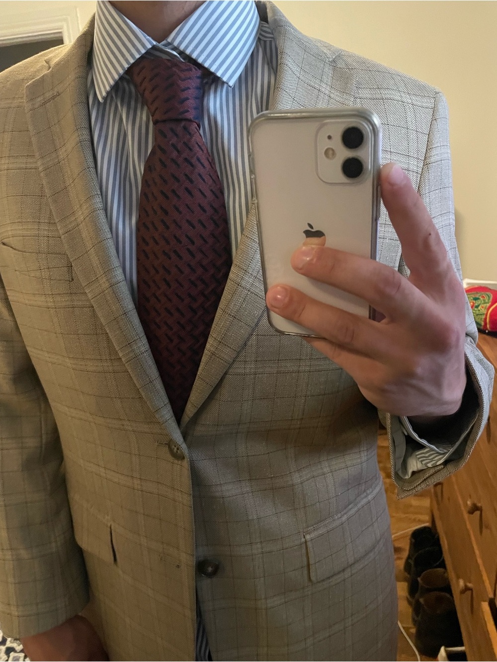 Gianni Filacci 100% silk burgundy black tie